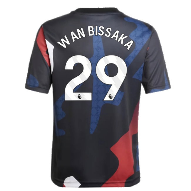 2024-2025 Man Utd Pre-Match Jersey (Black) - Kids (Wan Bissaka 29) — Buy Now