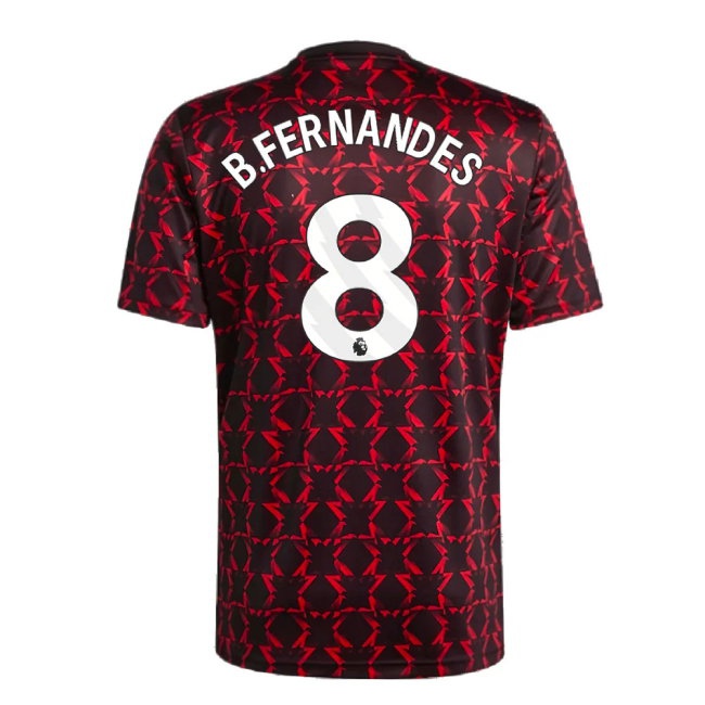 2024-2025 Man Utd Pre-Match Shirt (Black) (B.Fernandes 8) — Shop Now