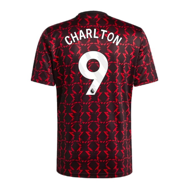 2024-2025 Man Utd Pre-Match Shirt (Black) (Charlton 9) — Shop Online