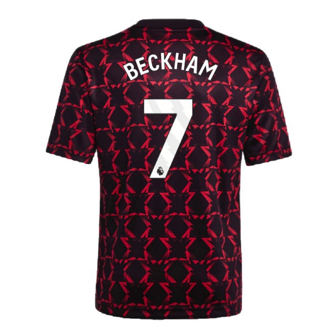 2024-2025 Man Utd Pre-Match Shirt (Black) - Kids (Beckham 7) — Buy Now