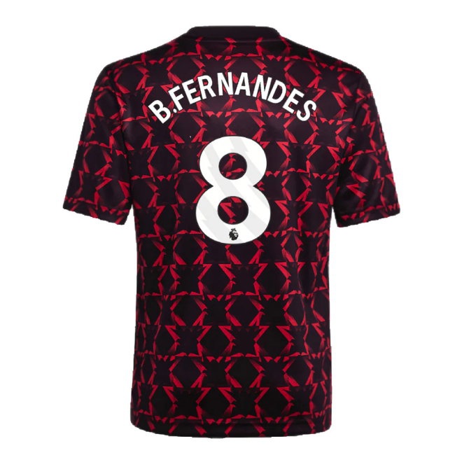 2024-2025 Man Utd Pre-Match Shirt (Black) - Kids (B.Fernandes 8) — Shop Online