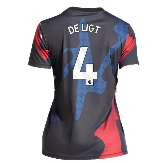 2024-2025 Man Utd Pre-Match Shirt (Black) - Womens (De Ligt 4) — Buy Now