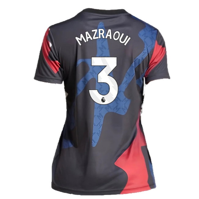 2024-2025 Man Utd Pre-Match Shirt (Black) - Womens (Mazraoui 3) — Shop Now
