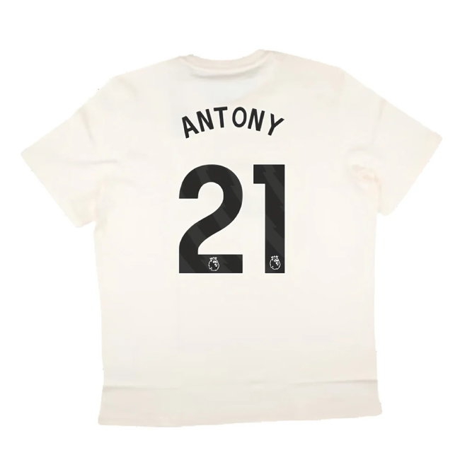 2024-2025 Man Utd SZN Graphic Tee (Cream White) (Antony 21) — Buy Now