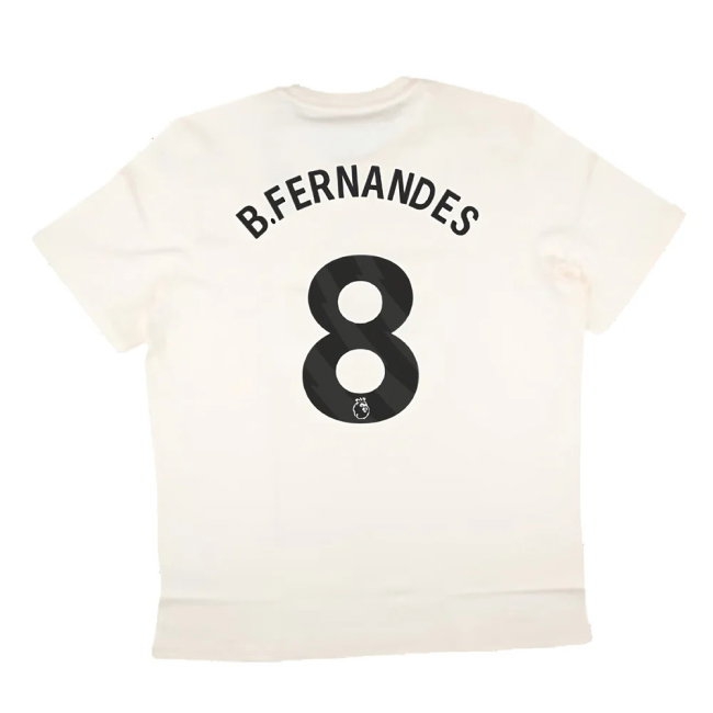 2024-2025 Man Utd SZN Graphic Tee (Cream White) (B.Fernandes 8) — Shop Now