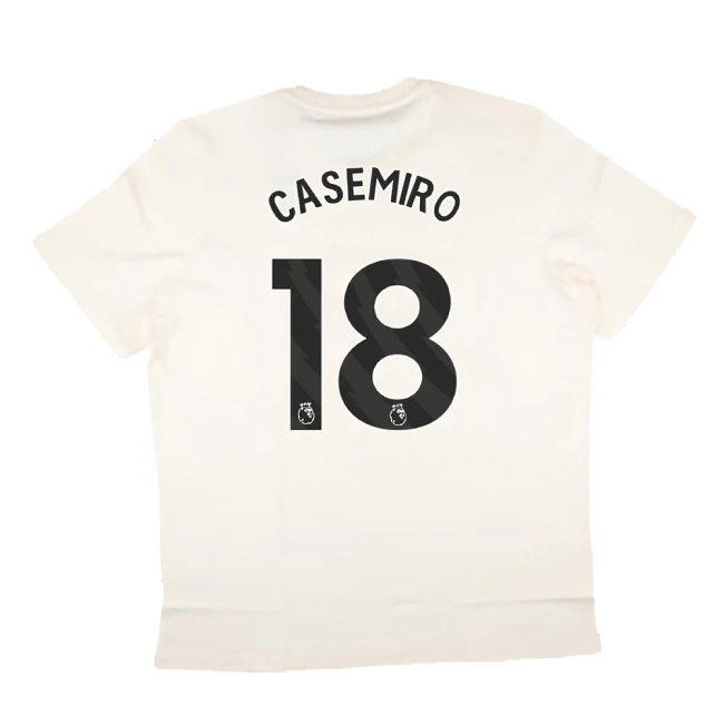 2024-2025 Man Utd SZN Graphic Tee (Cream White) (Casemiro 18) — Buy Online