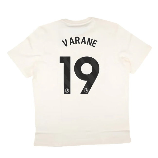 2024-2025 Man Utd SZN Graphic Tee (Cream White) (Varane 19) — Buy Online