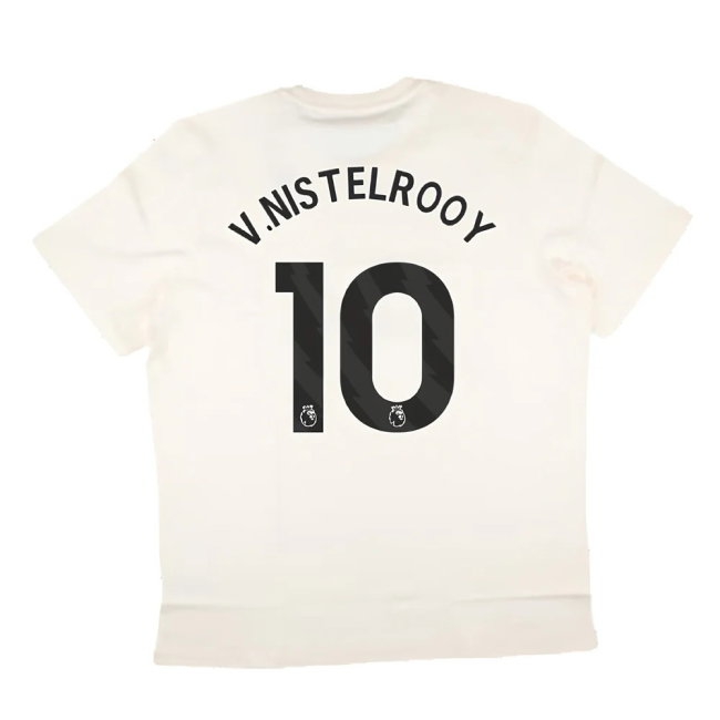 2024-2025 Man Utd SZN Graphic Tee (Cream White) (V.Nistelrooy 10) — Buy Now