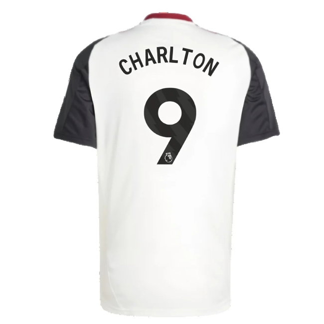 2024-2025 Man Utd Training Jersey (Off White) (Charlton 9) — Shop Now