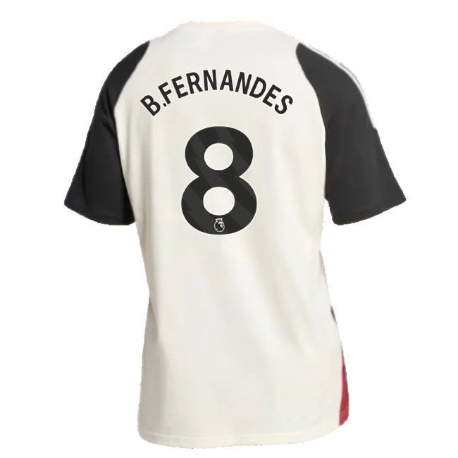 2024-2025 Man Utd Training Tee (Off White) (B.Fernandes 8) — Shop Online
