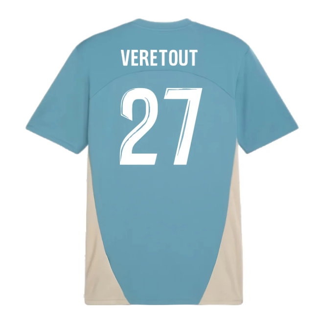 2024-2025 Marseille Training Shirt (Bold Blue) (Veretout 27) — Shop Now