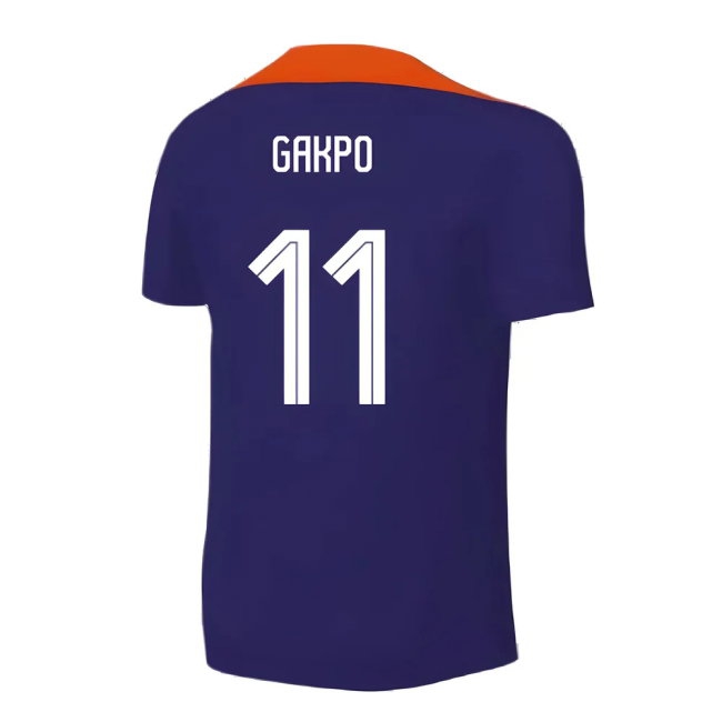 2024-2025 Netherlands Strike Training Shirt (Blue) - Kids (Gakpo 11) — Buy Now