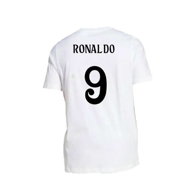 2024-2025 Real Madrid DNA Graphic Tee (White) (Ronaldo 9) — Shop Online