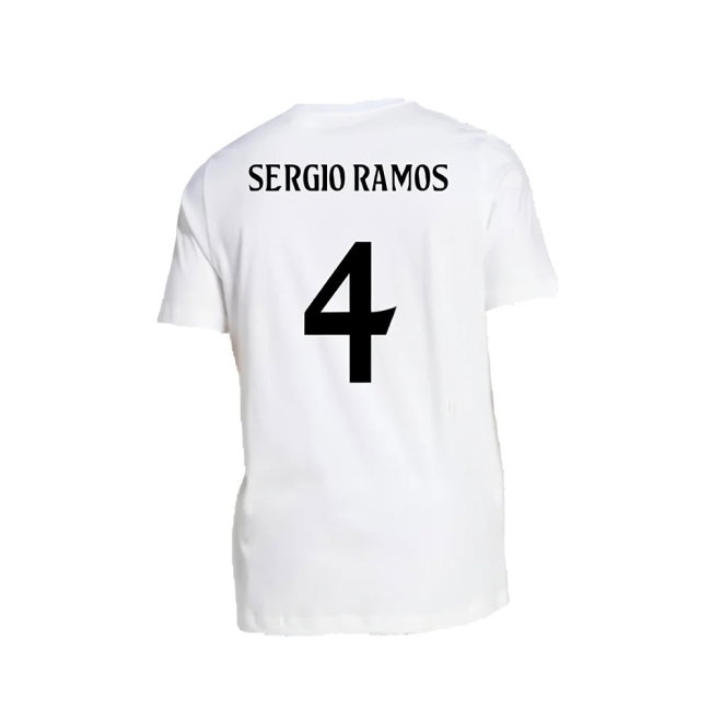 2024-2025 Real Madrid DNA Graphic Tee (White) (Sergio Ramos 4) — Shop Now
