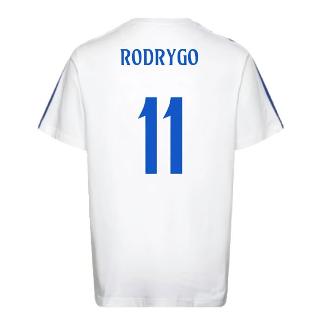 2024-2025 Real Madrid DNA Tee (White) (Rodrygo 11) — Shop Online