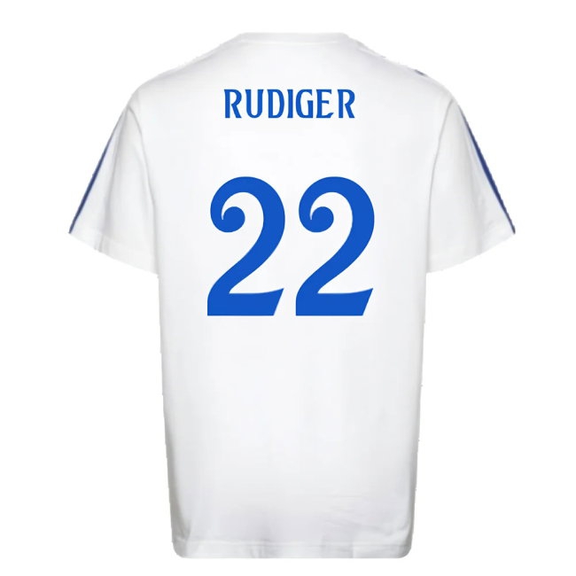 2024-2025 Real Madrid DNA Tee (White) (Rudiger 22) — Buy Now