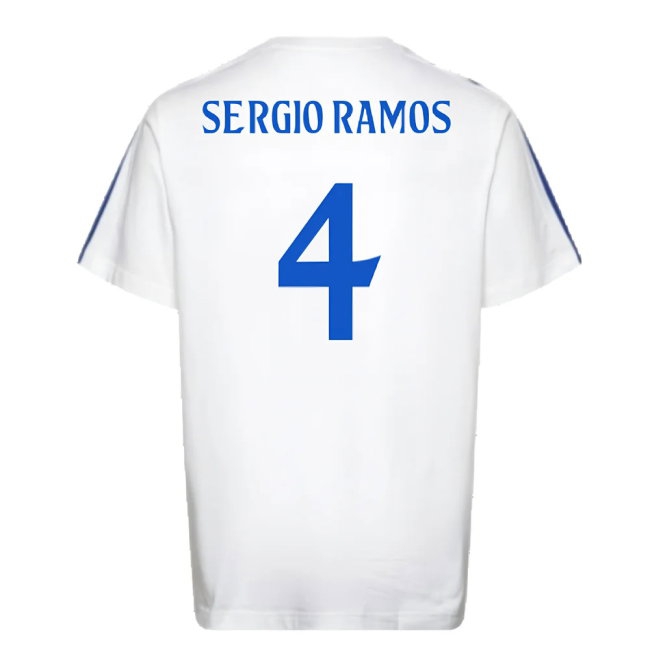 2024-2025 Real Madrid DNA Tee (White) (Sergio Ramos 4) — Buy Online