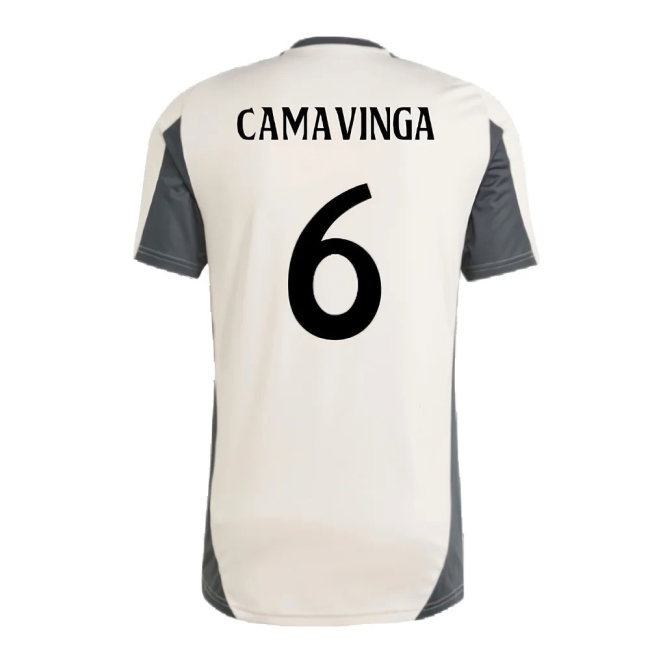 2024-2025 Real Madrid EU Training Jersey (Putty Mauve) (Camavinga 6) — Shop Online