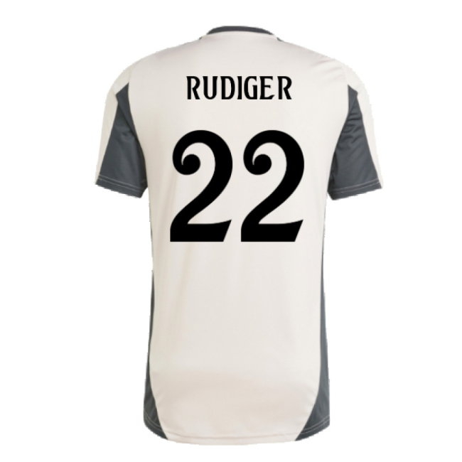 2024-2025 Real Madrid EU Training Jersey (Putty Mauve) (Rudiger 22) — Buy Online