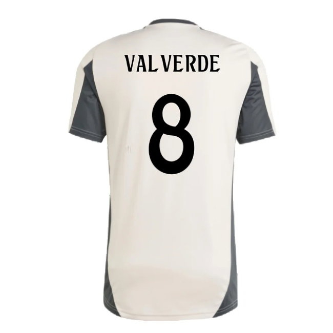 2024-2025 Real Madrid EU Training Jersey (Putty Mauve) (Valverde 8) — Shop Now