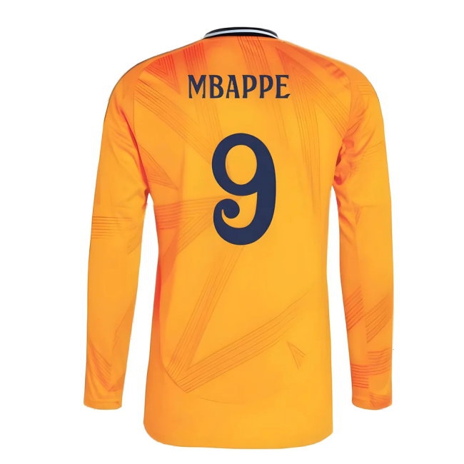 2024-2025 Real Madrid Long Sleeve Away Shirt (Mbappe 9) — Shop Now