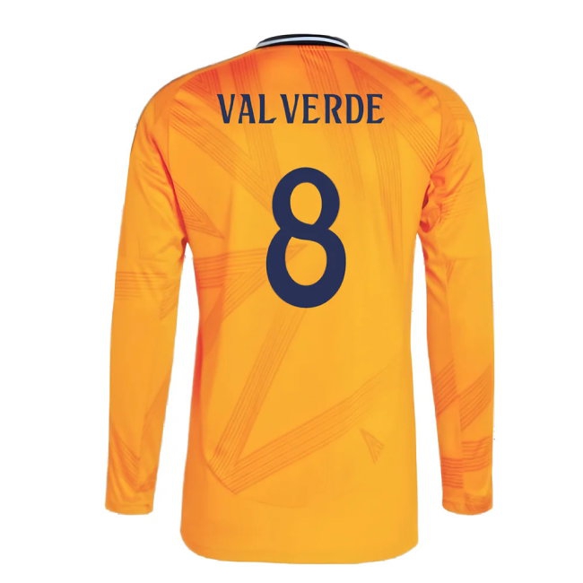 2024-2025 Real Madrid Long Sleeve Away Shirt (Valverde 8) — Shop Now
