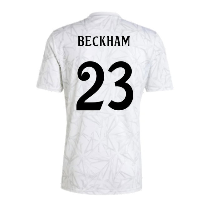2024-2025 Real Madrid Pre-Match Shirt (White) (Beckham 23) — Shop Online