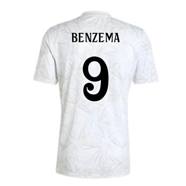 2024-2025 Real Madrid Pre-Match Shirt (White) (Benzema 9) — Buy Online