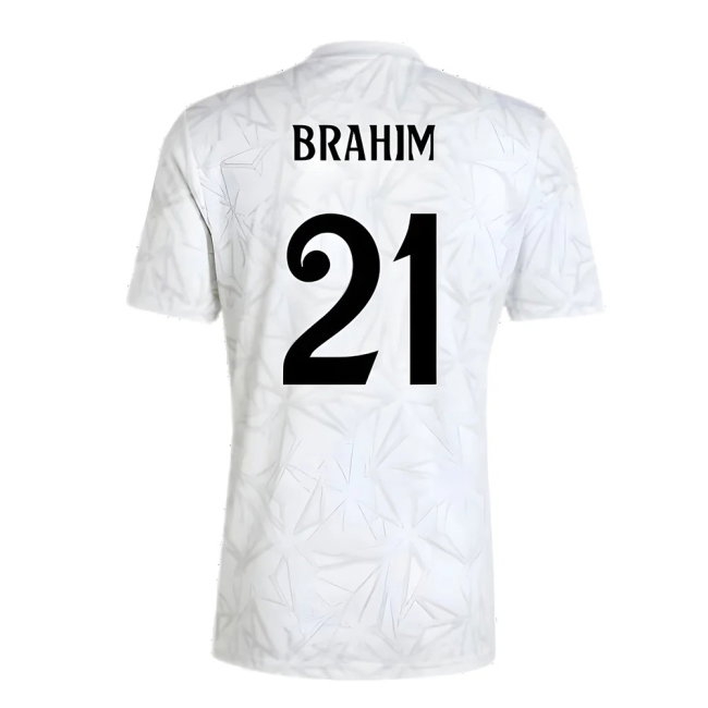 2024-2025 Real Madrid Pre-Match Shirt (White) (Brahim 21) — Shop Online
