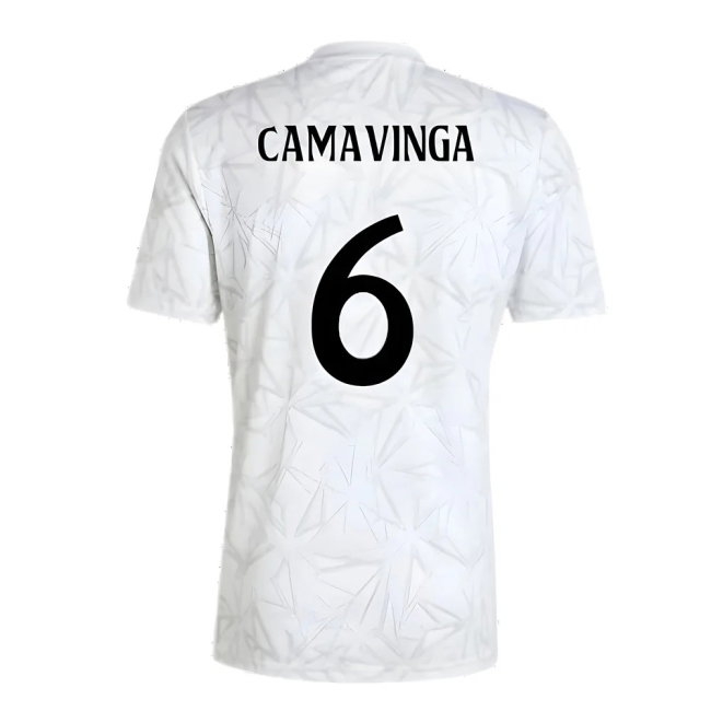 2024-2025 Real Madrid Pre-Match Shirt (White) (Camavinga 6) — Buy Online