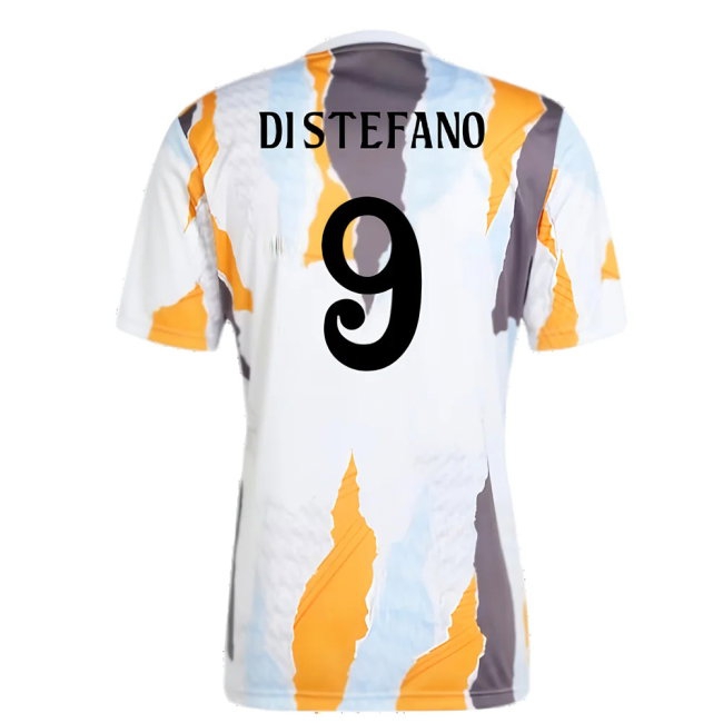 2024-2025 Real Madrid Pre-Match Shirt (White/Crew Orange) (Di Stefano 9) — Shop Now