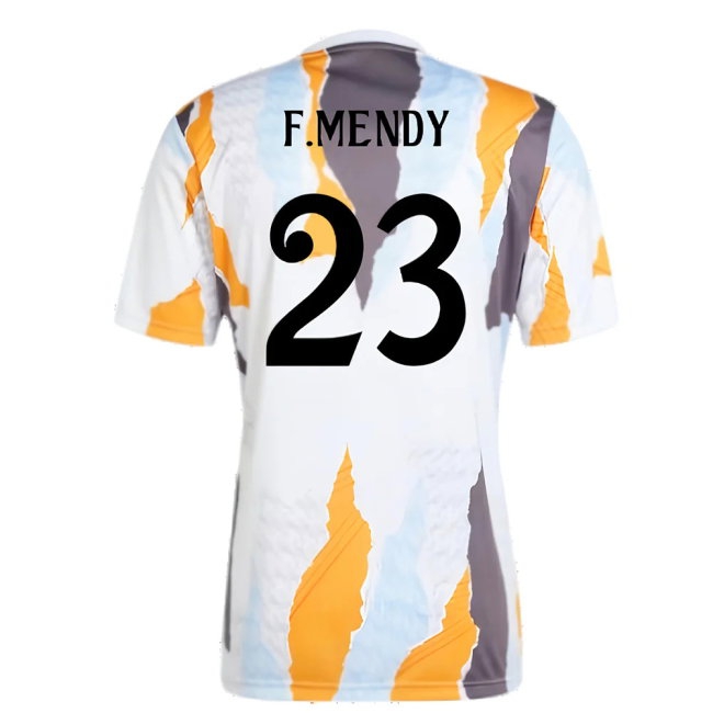 2024-2025 Real Madrid Pre-Match Shirt (White/Crew Orange) (F.Mendy 23) — Buy Online