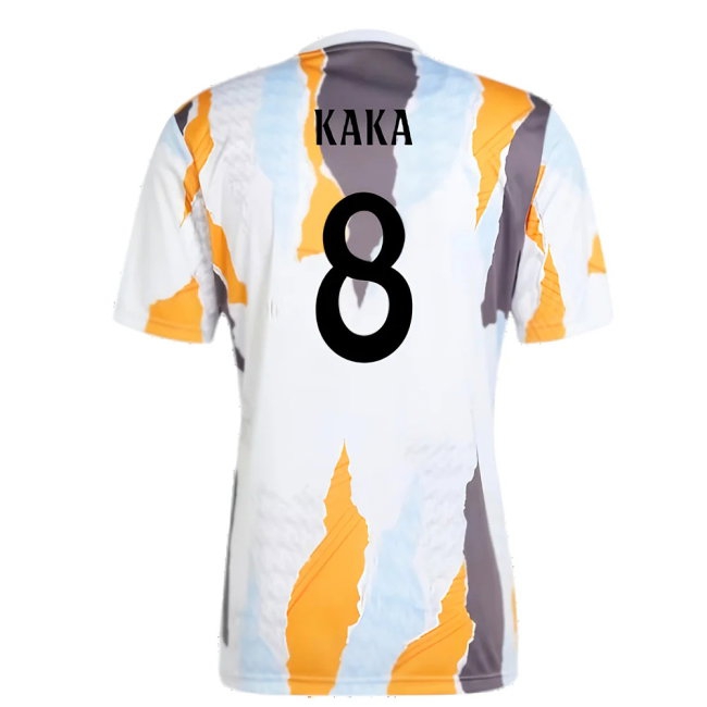 2024-2025 Real Madrid Pre-Match Shirt (White/Crew Orange) (Kaka 8) — Buy Now