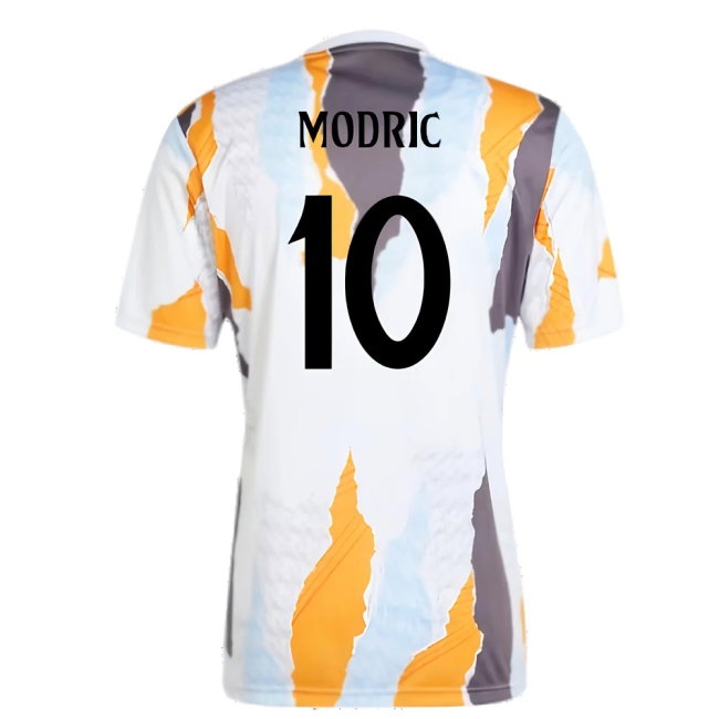 2024-2025 Real Madrid Pre-Match Shirt (White/Crew Orange) (Modric 10) — Buy Online