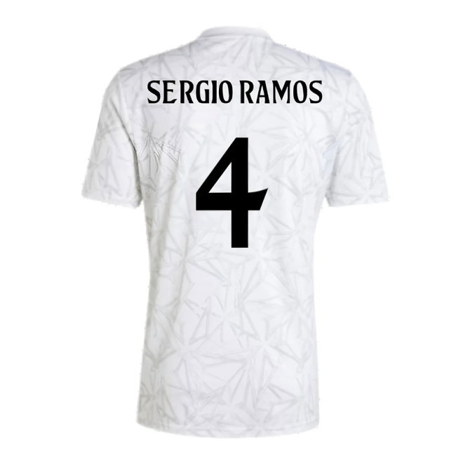 2024-2025 Real Madrid Pre-Match Shirt (White) (Sergio Ramos 4) — Buy Online