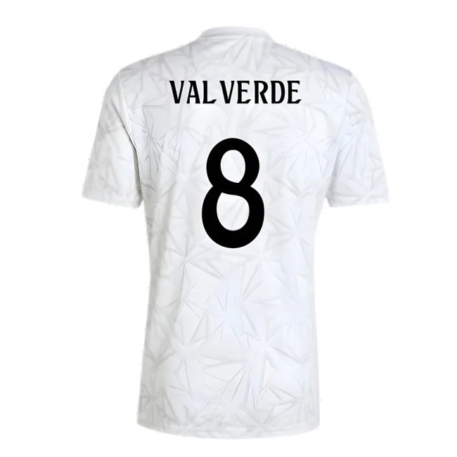2024-2025 Real Madrid Pre-Match Shirt (White) (Valverde 8) — Shop Online