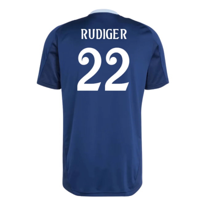 2024-2025 Real Madrid Training Jersey (Navy) (Rudiger 22) — Shop Now