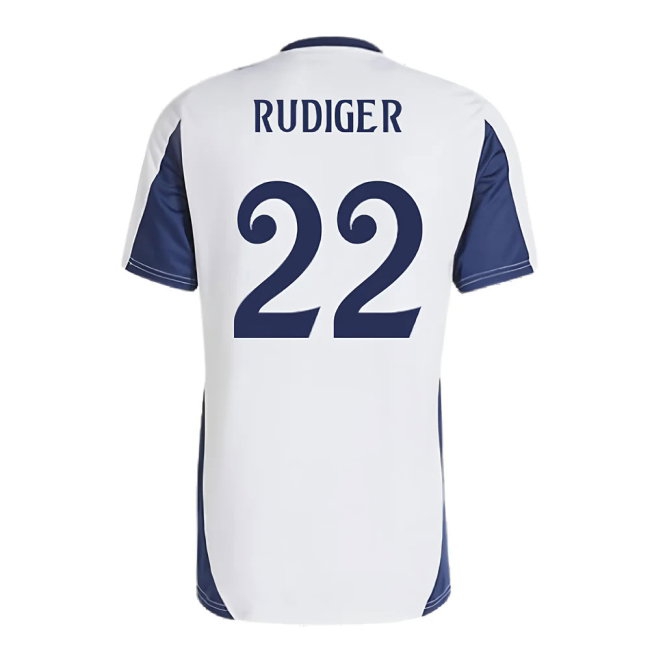 2024-2025 Real Madrid Training Shirt (White) (Rudiger 22) — Shop Now
