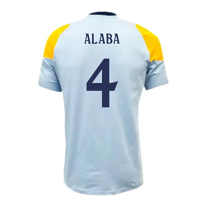 2024-2025 Real Madrid Training Tee (Glow Blue) (Alaba 4) — Shop Now