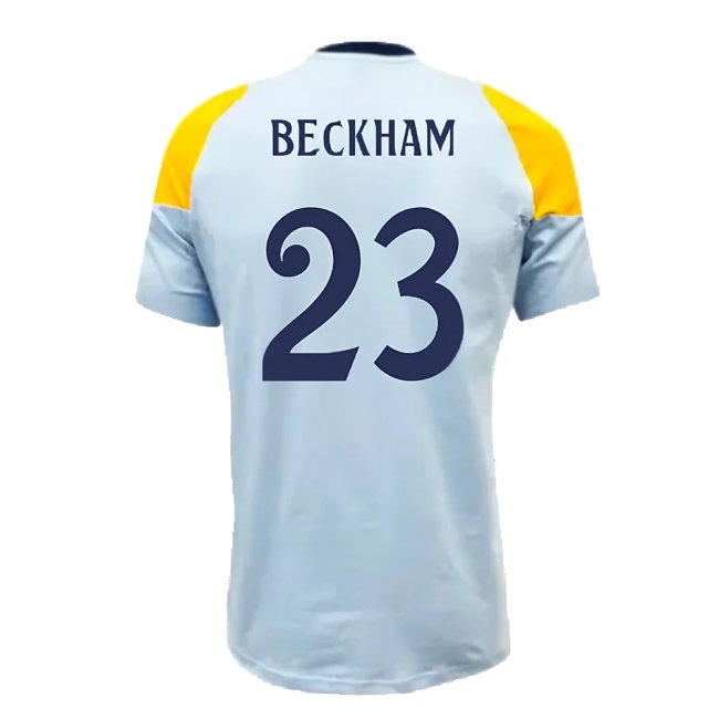 2024-2025 Real Madrid Training Tee (Glow Blue) (Beckham 23) — Buy Now