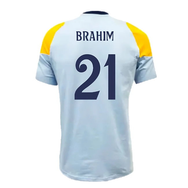 2024-2025 Real Madrid Training Tee (Glow Blue) (Brahim 21) — Buy Online