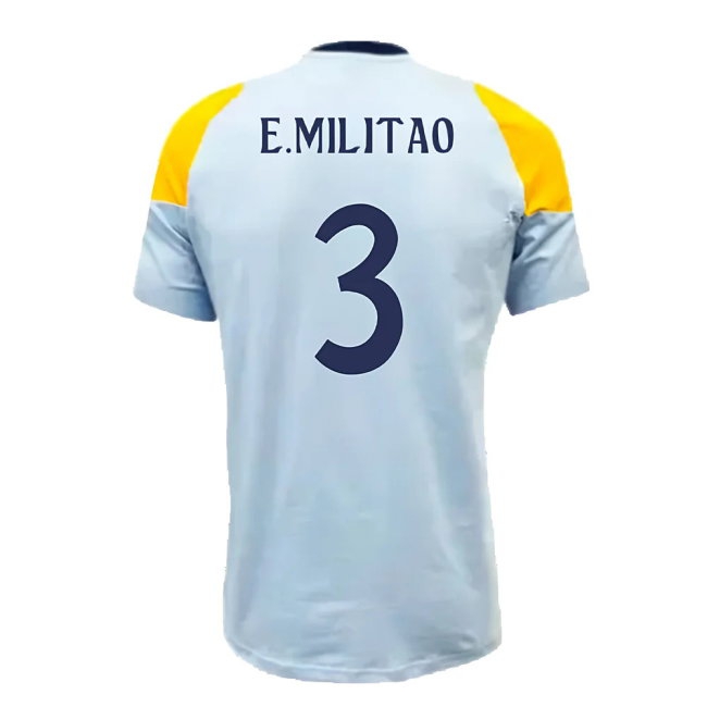 2024-2025 Real Madrid Training Tee (Glow Blue) (E.Militao 3) — Shop Online