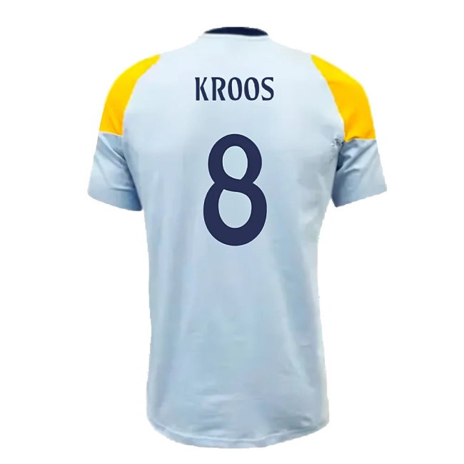 2024-2025 Real Madrid Training Tee (Glow Blue) (Kroos 8) — Buy Now