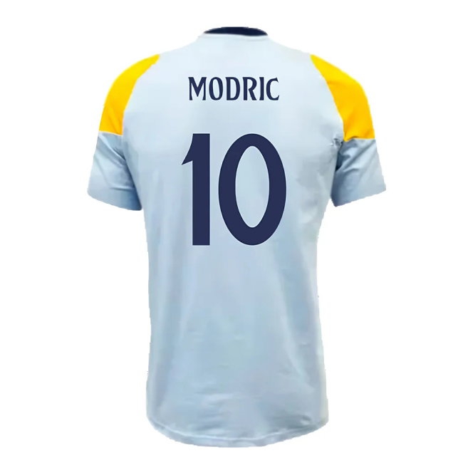2024-2025 Real Madrid Training Tee (Glow Blue) (Modric 10) — Buy Now