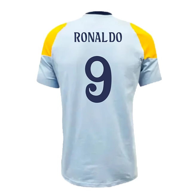 2024-2025 Real Madrid Training Tee (Glow Blue) (Ronaldo 9) — Shop Online