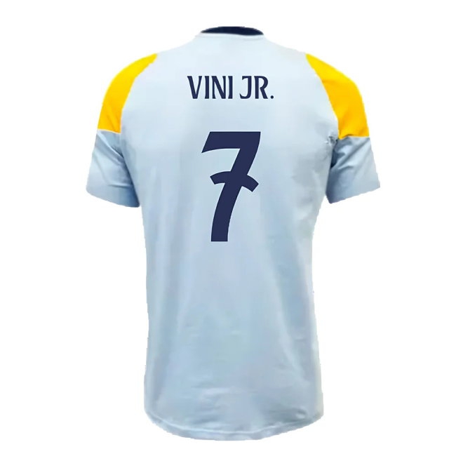 2024-2025 Real Madrid Training Tee (Glow Blue) (Vini Jr. 7) — Buy Online
