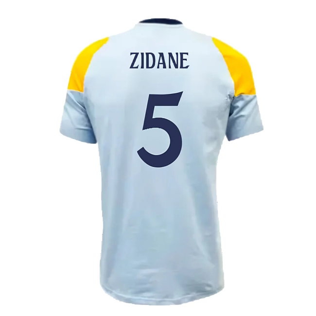 2024-2025 Real Madrid Training Tee (Glow Blue) (Zidane 5) — Shop Now