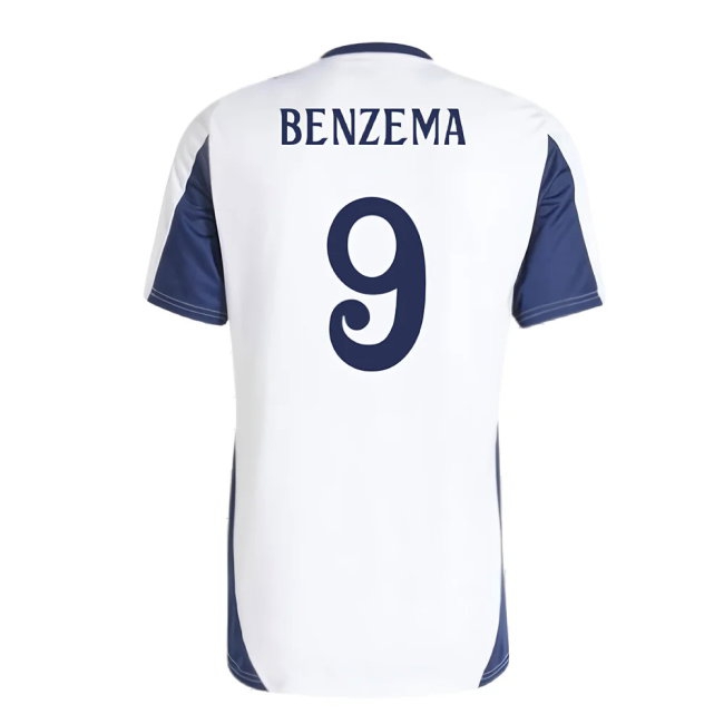2024-2025 Real Madrid Training Tee (White) (Benzema 9) — Buy Online