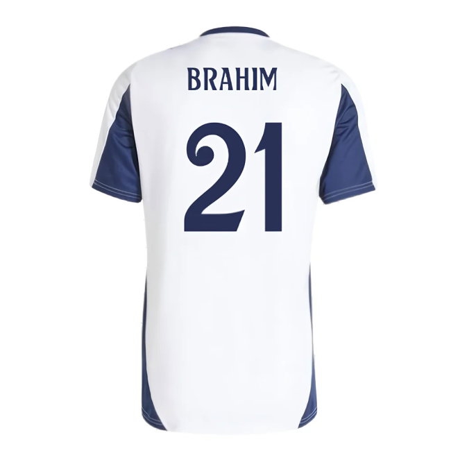 2024-2025 Real Madrid Training Tee (White) (Brahim 21) — Shop Online