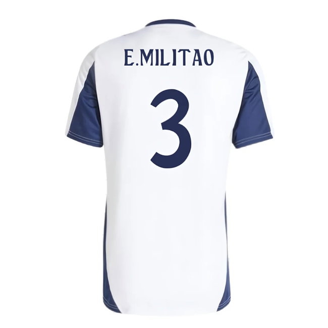 2024-2025 Real Madrid Training Tee (White) (E.Militao 3) — Shop Online